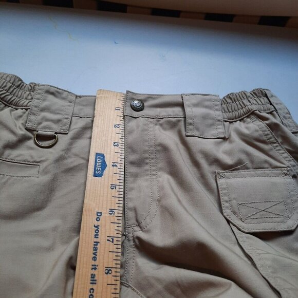 5.11 Tactical Taclite Pro Pants Womens 4 Khaki Ripstop Cargo Pockets Work Range - Picture 9 of 11